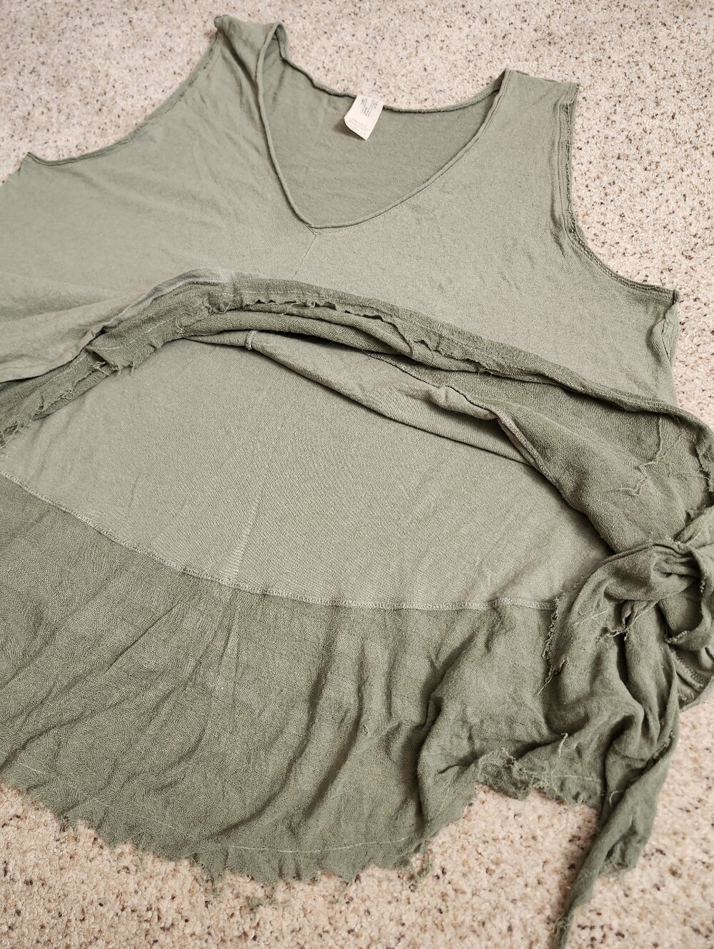 We The Free Olive Green Tiered V-Neck Tank Top - Picture 7 of 7
